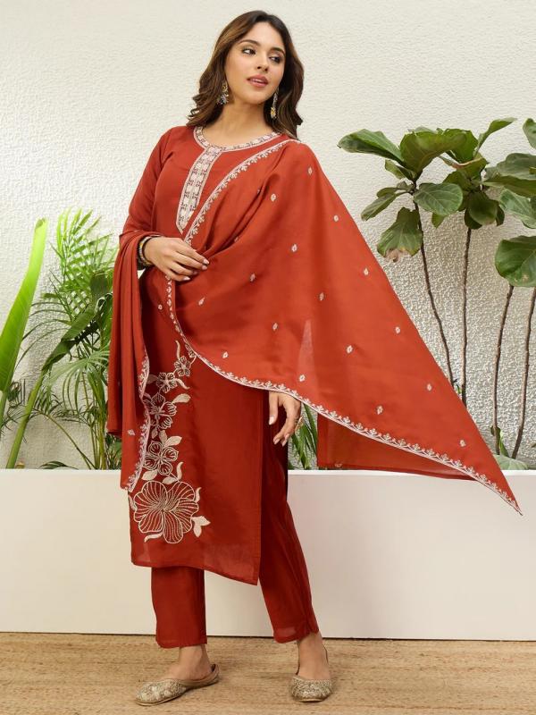 VP 9858 R Women’s Traditional Kurta Pant Set with Dupatta